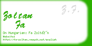 zoltan fa business card